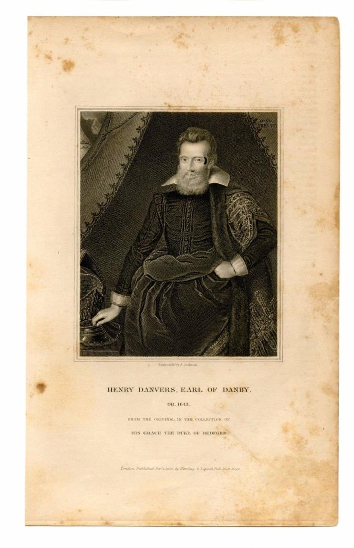 HENRY DANVERS, EARL OF DANBY, English Soldier, Engraving 1828