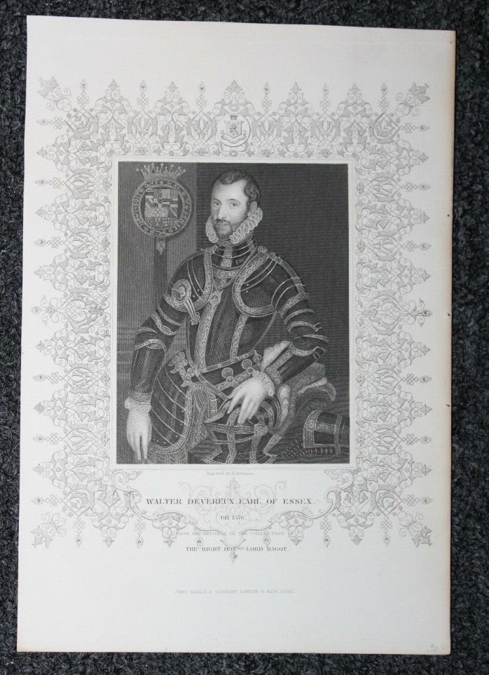 ANTIQUE PRINT ~ Walter Devereux Earl Of Essex Portrait H. ROBINSON