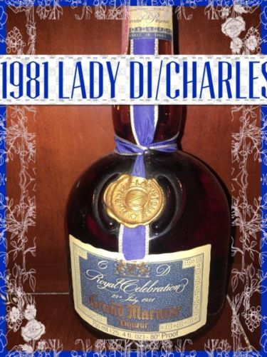 Grand Marnier Commerating 1981 Prince Charles Lady Diana Wedding Sealed Bottle