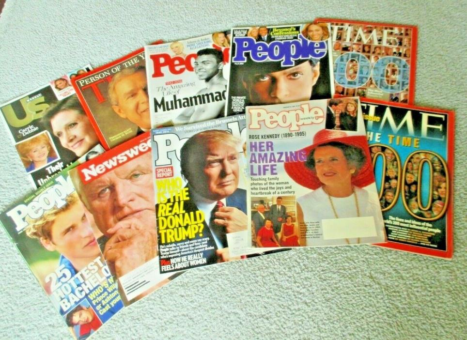 10 Celebrity/Political Assorted Magazines Prince Bush Kennedy Prince William Ali