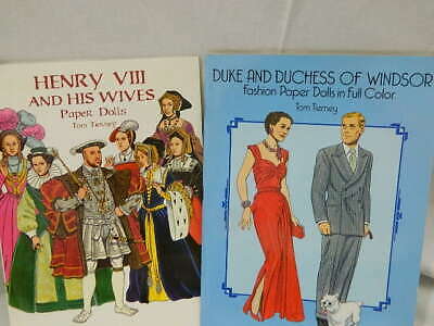 1988 Duke & Duchess of Windsor fashion paper dolls & 1999 Henry VIII & his wives