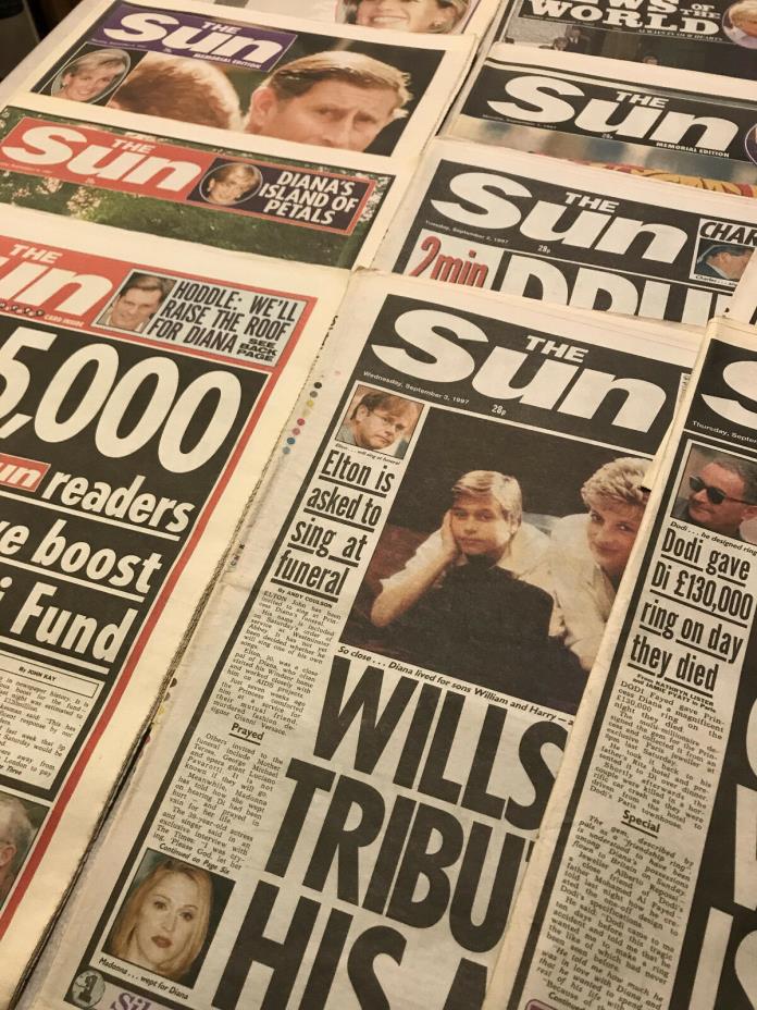 Death of Princess Diana, 9 British tabloids, September 1-10 1997
