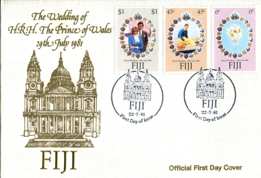 1981 FIJI ROYAL COVER MARRIAGE OF PRINCE OF WALES TO LADY DIANA SPENCER
