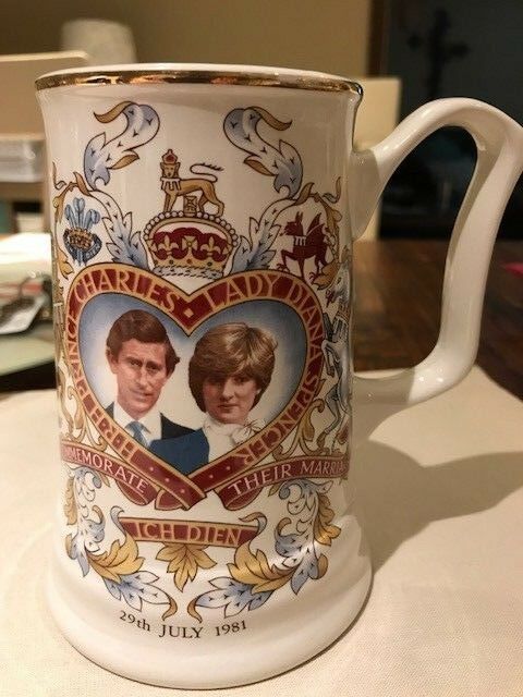 Charles Prince of Wales & Princess Lady Diana Spencer Marriage Stein 1981 Gold
