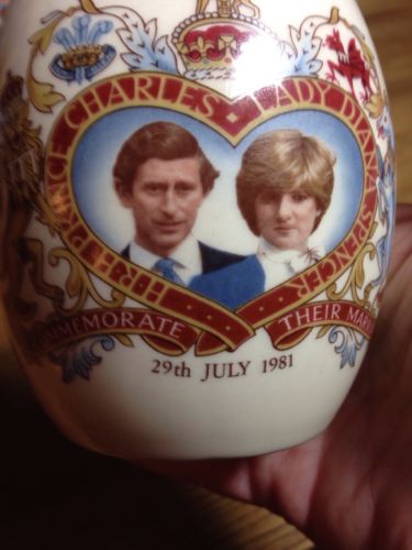 RARE VTG HOLKHAM ENGLAND OWL STYLE MUGS PRINCE CHARLES LADY DIANA MARRIAGE 1981