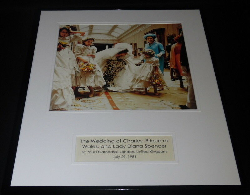 1981 Royal Wedding Princess Diana Prince Charles 16x20 Framed Photo Display