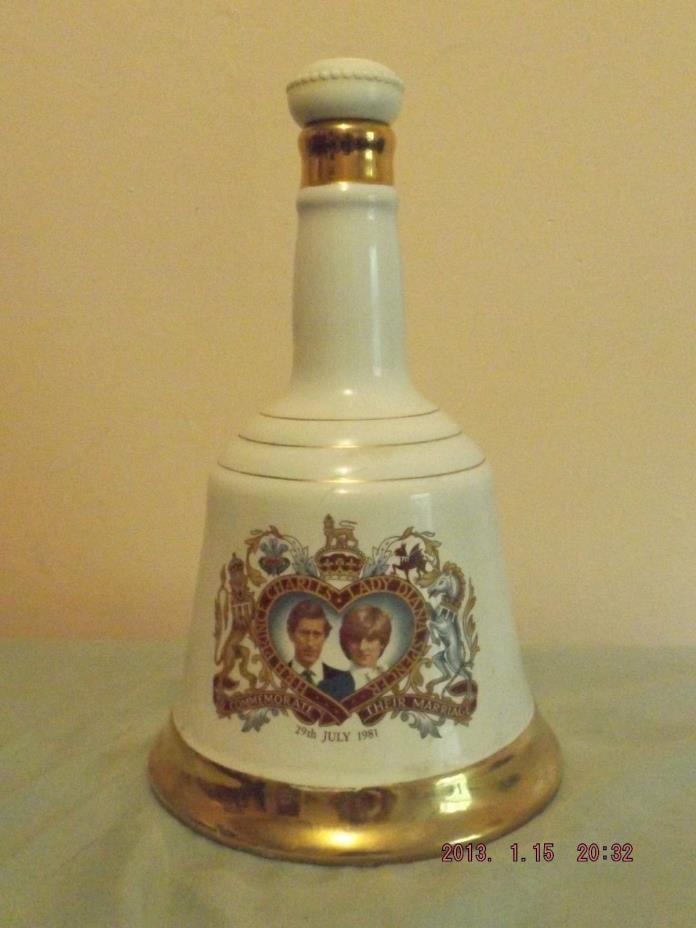 Wade Bells Whisky Prince Charles Lady Diana Wedding Commemorative Decanter 1981