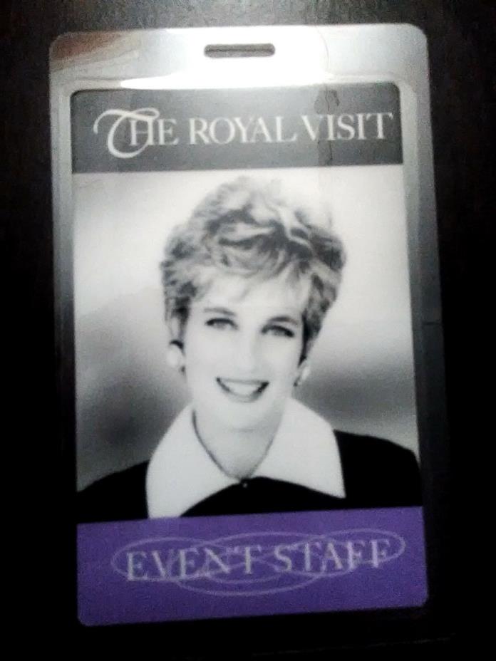 Princess Diana Picture Event Staff Pass Rare Otto US Visit to Chicago in 1996