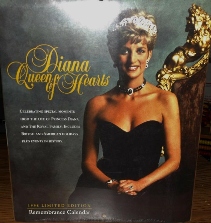 Princess Diana Calendar 1998 Limited Edition Remembrance Queen Of Hearts Sealed