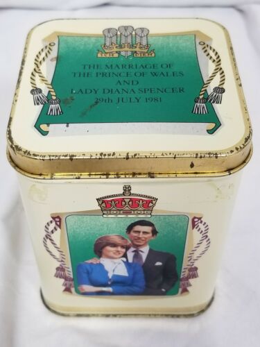 Commemorative Vintage Tea Tin - Honor of Lady Diana & Prince Charles 1981