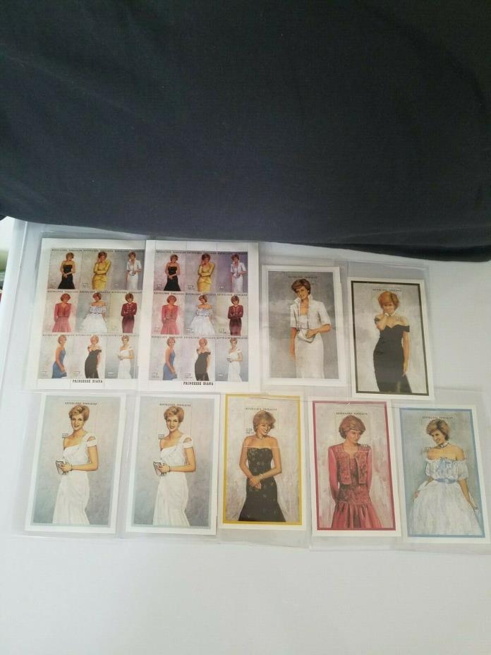 PRINCESS DIANA INTERNATIONAL STAMPS WITH CASES &CERTIFICATE OF AUTHENTICITY