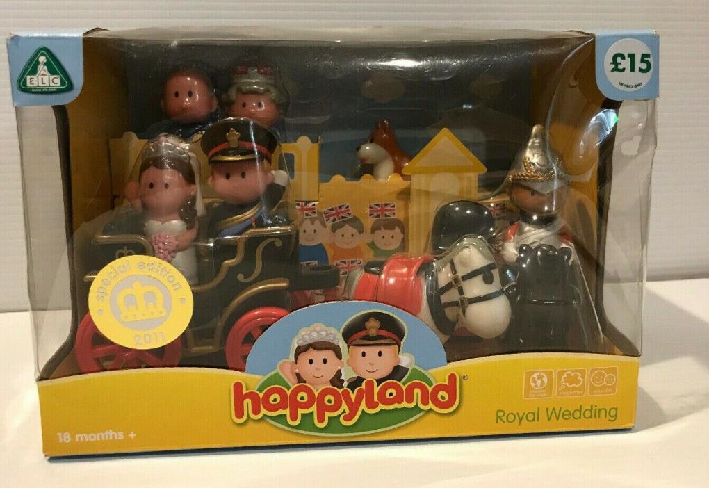 HAPPYLAND PLAY SET RARE ROYAL WEDDING KATE WILL HORSE CARRIAGE CORGI  1991
