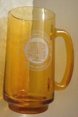 Walter F. George School of Law Mercer University Glass Beer Mug Stein Amber