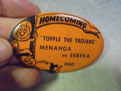 Vintage 1960 Menahga Sebeka Football Homecoming Pin