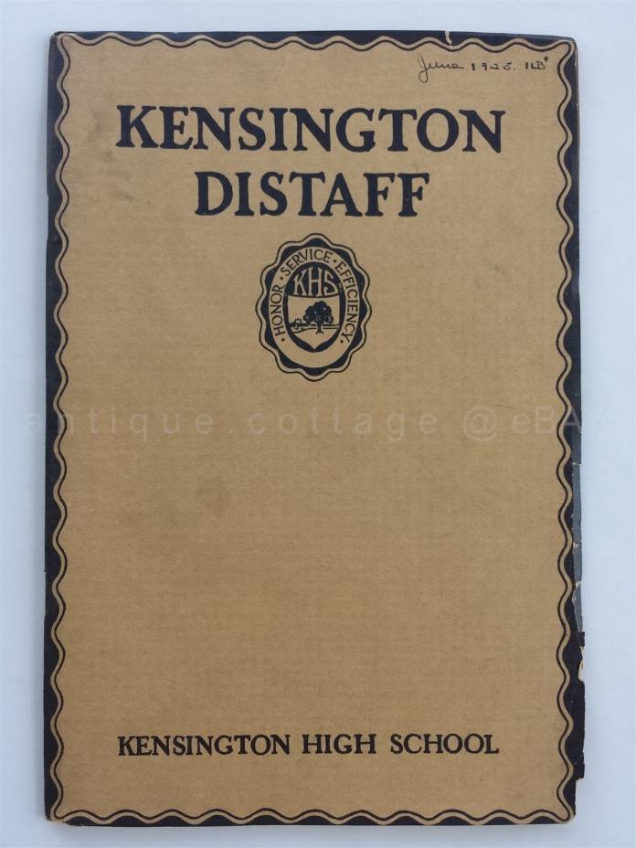 1925 SUMMER antique KENSINGTON pa GIRLS HIGH SCHOOL DISTAFF student lit
