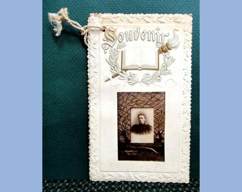 1898-9 antique DAVIS SCHOOL SOUVENIR +KURTZ PHOTO clinton pa lycoming