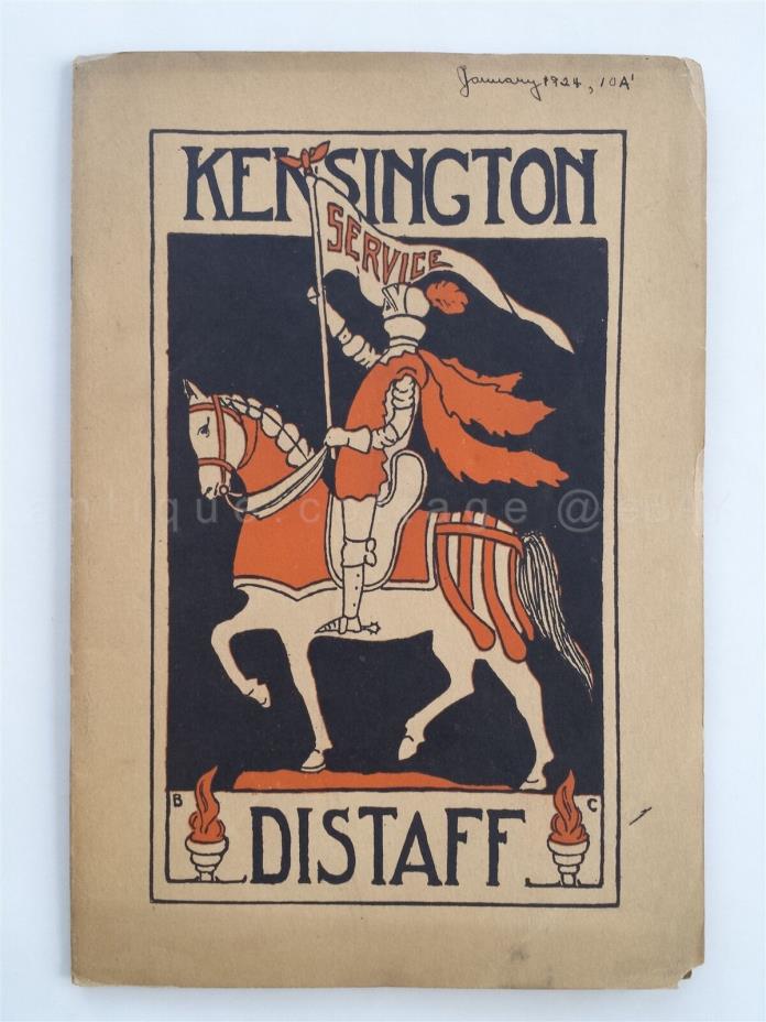 1924 JAN antique KENSINGTON pa GIRLS HIGH SCHOOL DISTAFF BOOK poetry story ads