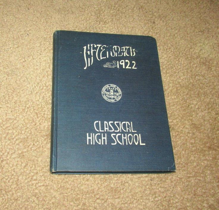 GREAT 1922 WORCESTER CLASSICAL HIGH SCHOOL YEARBOOK YEAR BOOK MA MASS HARDCOVER