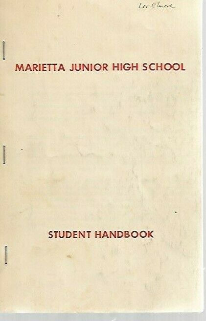 e1 - Vintage 1966 / 1967 MARIETTA OHIO JUNIOR HIGH SCHOOL STUDENT HANDBOOK