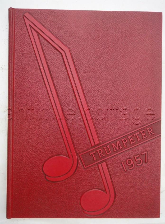 1957 PENN MANOR HIGH TRUMPETER SCHOOL YEARBOOK millersville pa DEB DOMBACH sigs