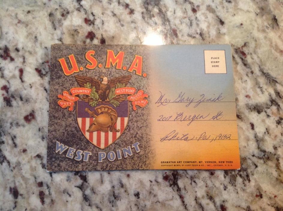 Postcards: 1940 USMA West Point Military Academy Army Plebe Gramatan Art Company