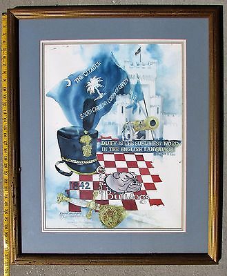 Class of 1969 The Citadel Watercolor -Tango Company Signed Margaret Hall Hoybach