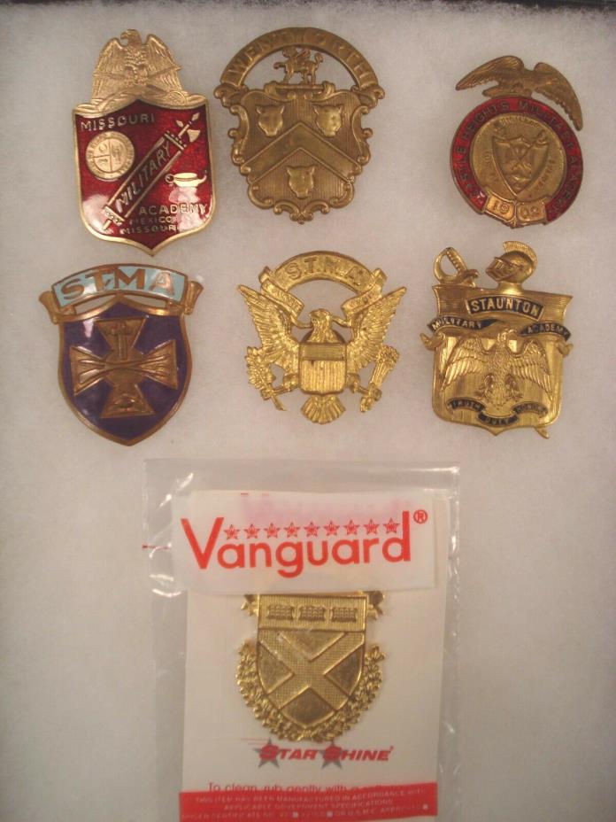 Collection 7 U. S. Military School / Academy Badges.