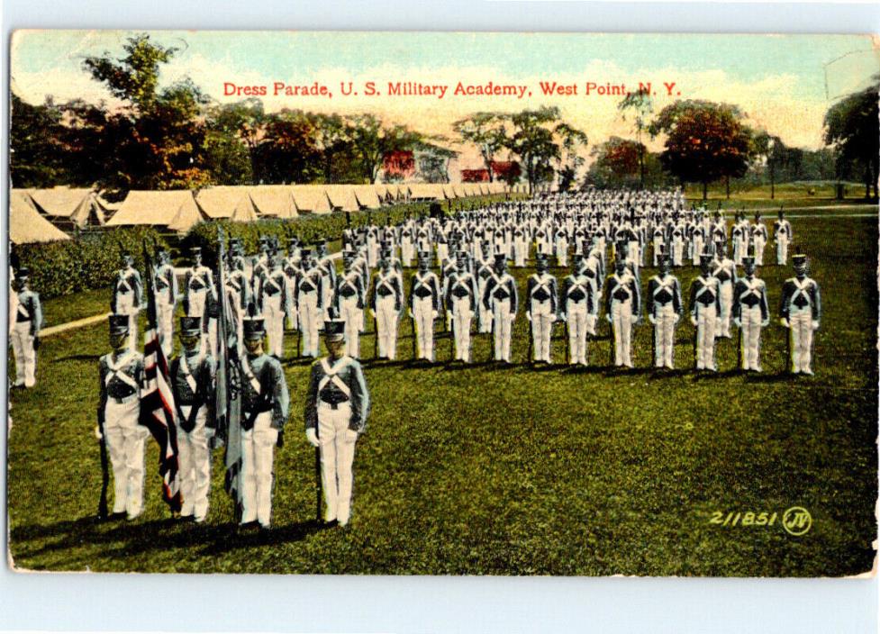 POSTCARD dress parade US military academy WEST POINT ny army 1926 highland falls