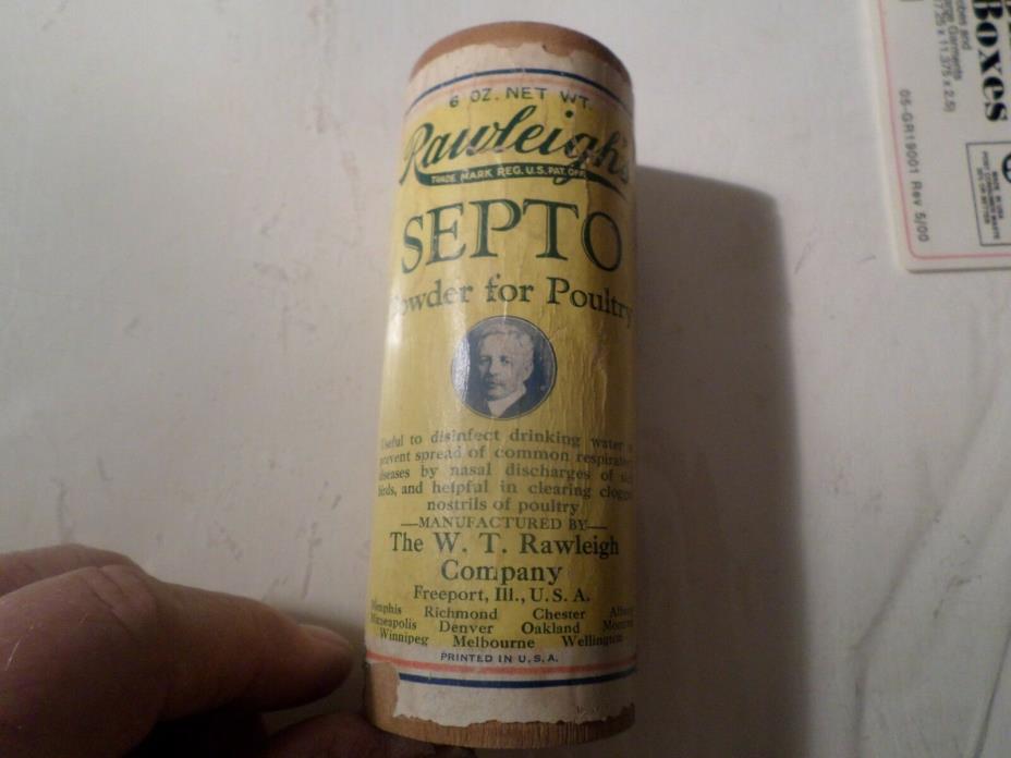 Rawleigh's Septo Powder for Poultry 6 ounces manufactured - W.T.Rawleigh Company