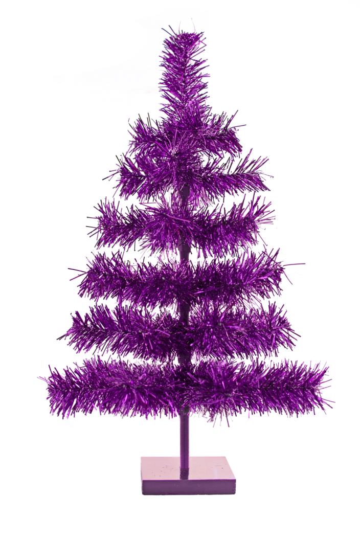 36'' Shiny Purple Christmas Feather Tinsel Tree Tabletop Holiday Tree 3FT Tall