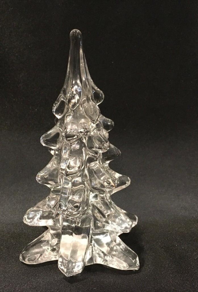 Crystal Art Glass Clear Christmas Pine Tree 6-1/2