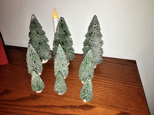 Christmas Trees For Christmas Village Lot of 9 Green Trees