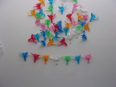 50 Small Mini  Doves Assorted Colors For Ceramic Christmas Tree