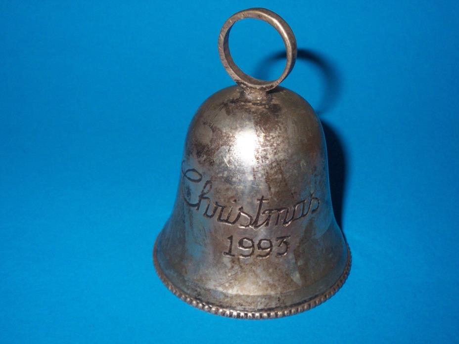 Christmas bell 1993-silver plated-International Silver Co. Hand made in India