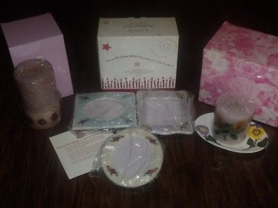 AVON PORCELAIN PICTURE FRAME SET HYDRANGEA & LILAC CANDLE HOLDER PANSY PLATE LOT