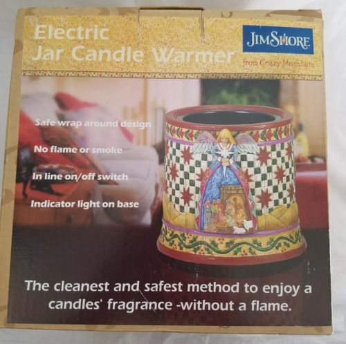Jim Shore From Crazy Moutain Electric Jar Candle Warmer Nativity Scene New