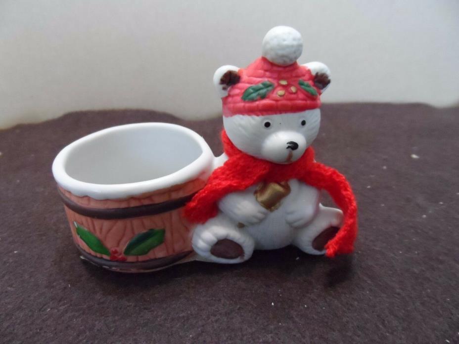 Teddy bear ceramic Votive candle holder