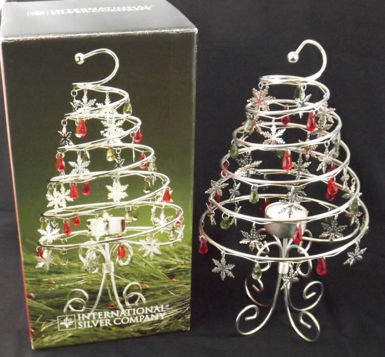 International Silver Company Spiral Bobble Christmas Tree Votive Holder