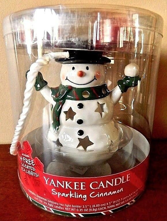 Christmas Snowman Tealight Set Yankee Candle 