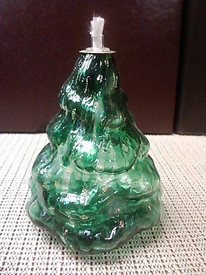 Glass Christmas tree lamp oil candle (5 inch).