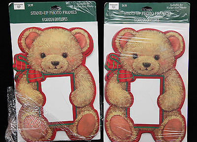 2 Packs of 6 Christmas Photo Holiday Greeting Cards with Envelopes Teddy Bear