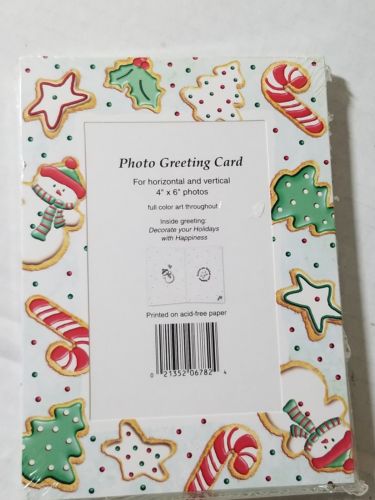 NIP 10 Christmas PHOTO FRAME Frosted Sugar Cookies Greeting Cards: FREE SHIP