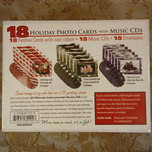 Cards Photo Holiday 18 Cards with 18 Music CDs and 18 Envelops