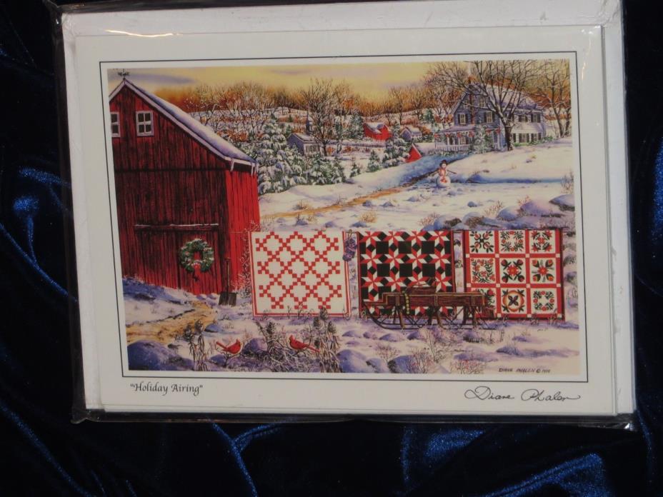 8 Christmas Cards/One Design ~ Phalen~ Amish ~ Quilts ~ HOLIDAY AIRING ~ New