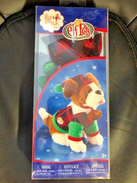 NIB- Elf Pets On The Shelf Dog Costume Outfit Plaid Suit and Hat- Free Shipping!