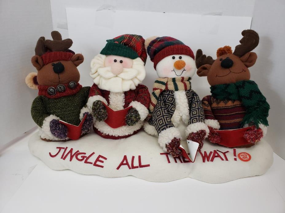 Christmas Jingle Bell Singers Plush Musical Santa Reindeer Snowman Carolers