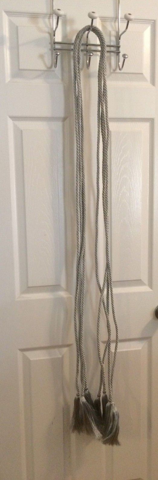 Christmas Tree Garland Silver Rope Metallic w/Tassels x4 Strands