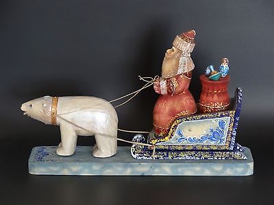 wooden santa sleigh Russian, Hand made,