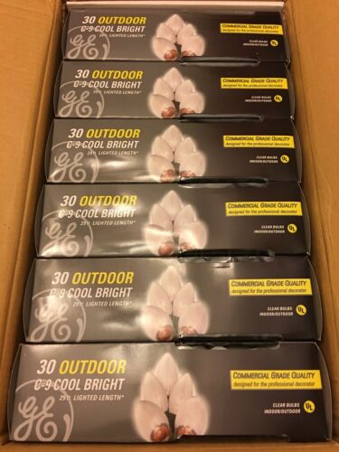 6 Boxes GE Pro-Line 30 Outdoor C9 Cool Bright Christmas Lights 29 Ft Length