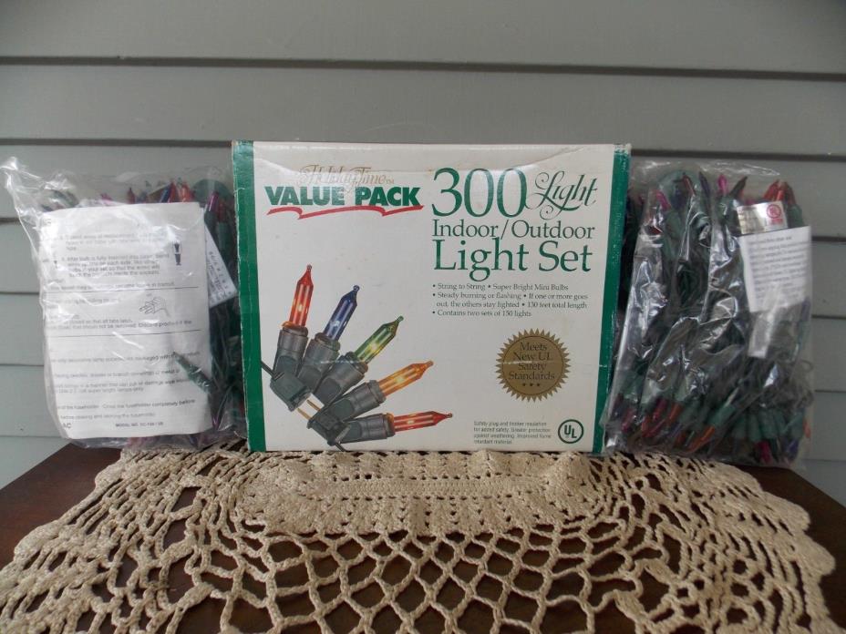 Holiday Time 300 Multi-Color Value Pack Indoor/Outdoor Mini Christmas Lights